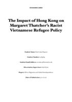 The Impact of Hong Kong on Margaret Thatcher's Racist Vietnamese Refugee Policy