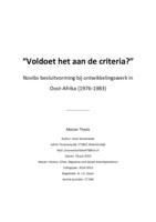 “Voldoet het aan de criteria?” Novibs besluitvorming bij ontwikkelingswerk in  Oost-Afrika (1976-1983)