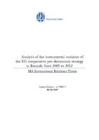 Analysis of the instrumental variation of the EU cooperative pro-democracy strategy in Rwanda from 2005 to 2012