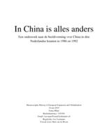 In China is alles anders ; Een onderzoek naar de beeldvorming over China in drie Nederlandse kranten in 1986 en 1992