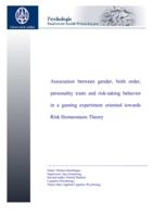 Association between gender, birth order, personality traits and risk-taking behavior in a gaming experiment oriented towards Risk Homeostasis Theory