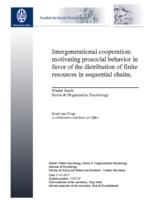 Intergenerational cooperation: Motivating prosocial behavior in favor of the distribution of finite resources in sequential chains