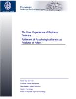 The user experience of business software: fulfilment of psychological needs as predictor of affect