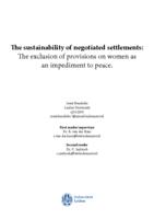 The sustainability of negotiated settlements: The exclusion of provisions on women as an impediment to peace