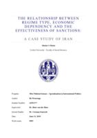 The relationship between regime type, economic dependency and the effectiveness of sanctions: A case study of Iran