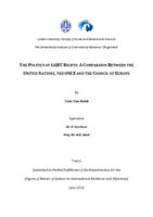 The Politics of LGBT Rights: A Comparison Between the United Nations, the OSCE and the Council of Europe