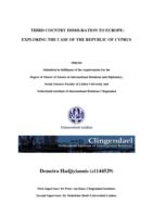 Third Country Immigration to Europe: Exploring the Case of the Republic of Cyprus