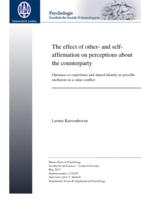 The effect of other- and self-affirmation on perceptions about the counterparty: Openness to experience and shared identity as possible mediators in a value conflict