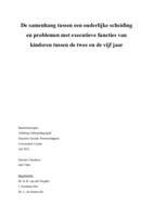 De samenhang tussen een ouderlijke scheiding en problemen met executieve functies van kinderen tussen de twee en de vijf jaar.