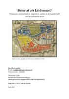 Beter af als Leidenaar? Tolerantie, criminaliteit en migratie in Leiden in de tweede helft van de achttiende eeuw