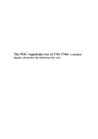 The WIC-Appolonia war of 1761-1764: A detailed inquiry about how the Dutch lost the war.