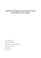 The effects of institutional social capital on the job hunt of elite university students