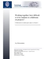 Working together: How difficult is it for students to collaborate on projects? Collaboration in student pairs make it or break it.