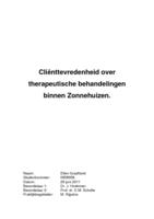 Cliënttevredenheid over therapeutische behandelingen binnen Zonnehuizen