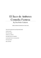 El Saco de Amberes by Don Pedro Calderón. Edited, translated, and introduced by Elena Truan.