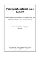 Populistische retoriek in de Kamer? Een inhoudsanalyse van het gebruik van publieke opinie door populistische partijen in het Tweede Kamerdebat