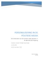 Personalisering in de politieke media: Een onderzoek naar de aandacht voor personen in de politieke berichtgeving