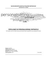 Populisme en personalisering ontrafeld: een studie naar de relatie tussen personalisering en populisme op conceptueel niveau.