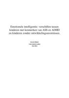Emotionele intelligentie: verschillen tussen kinderen met kenmerken van ASS en ADHD en kinderen zonder ontwikkelingsstoornissen.