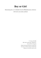 Boy or girl. Determining the sex of subadults from the Middenbeemster collection with twelve non-metric methods