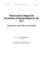 What factors impact the promotion of human rights by the EU? Negotiations with Cuba as an example