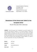 Dimensions of the Democratic Deficit in the European Union: The EU's Post-Lisbon Path to Democracy