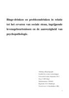 Binge-drinken en probleemdrinken in relatie tot het ervaren van sociale steun, ingrijpende levensgebeurtenissen en de aanwezigheid van psychopathologie