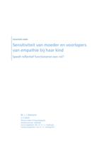 Sensitiviteit van de moeder en voorlopers van empathie bij haar kind: speelt reflectief functioneren een rol?