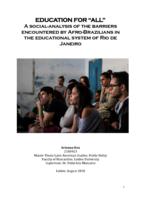 Education for "all" - A social-analysis of the barriers encountered by Afro-Brazilians in the educational system of Rio de Janeiro