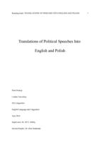 Translations of Political Speeches Into English and Polish