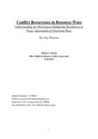 Conflict Recurrence in Resource Wars: Understanding the Motivations Behind the Breakdown of Peace Agreements in Petroleum Wars