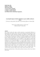 Assessing the impact of truth commissions on post-conflict societies in Africa: A deviant case study analysis of the effects on governmental adherence to human rights