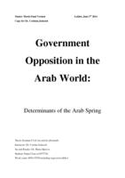 Government opposition in the Arab world: Determinants of the Arab Spring