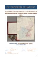 De papieren schatkist. De verdeling van staatsarchieven tussen Nederland en Belgie als gevolg van het verdrag van Londen, 19 april 1839