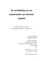 De ontwikkeling van een analysemodel van retorische exigentie