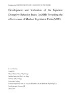 Development and validation of the Inpatient Disruptive Behavior Index (InDiBI) for testing the effectiveness of Medical Psychiatric Units (MPU)