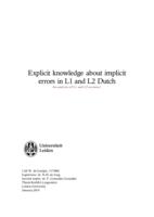 Explicit knowledge about implicit errors in L1 and L2 Dutch. An analysis of L1 and L2 accuracy.