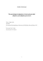 The psychological adaptation of international adult adoptees: post-adoption precursors