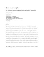 From word to workplace. An exploratory research on language style and employee engagement.