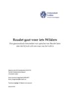 Baudet gaat voor iets Wilders: Hoe grammaticale kenmerken van speeches van Baudet laten zien dat hij toch echt een man van het volk is