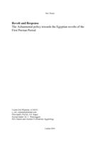 Revolt and Response. The Achaemenid policy towards the Egyptian revolts of the First Persian Period.