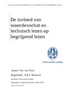 De invloed van woordenschat en technisch lezen op begrijpend lezen.