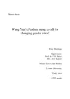 Wang Yun’s Fanhua meng: a call for changing gender roles?