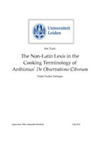 The non-Latin lexis in the cooking terminology of Anthimus' De Observatione Ciborum.