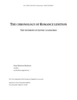 The chronology of Romance lenition: the testimony of Gothic loanwords