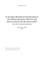 Is the Open Method of Coordination in the field of education effective and does it achieve the desired results?