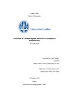 Exclusion of Chinese migrant workers in a company in southern Italy: A case study