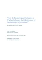How do technological advances in warfare influence the effectiveness of humanitarian interventions?
