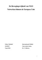 De bewegingsvrijheid van NGO: Netwerken binnen de Europese Unie
