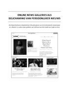 Online news galleries als belichaming van persoonlijker nieuws. Een kwantitatieve en kwalitatieve inhoudsanalyse van de dominerende nieuwstypes en –thema’s in online news galleries aan de hand van het model van Caple en Knox